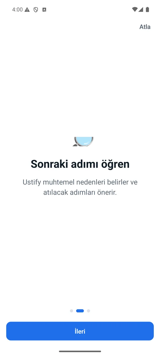 Ustify tanıtım ekranı: muhtemel nedenler ve atılacak sonraki adım